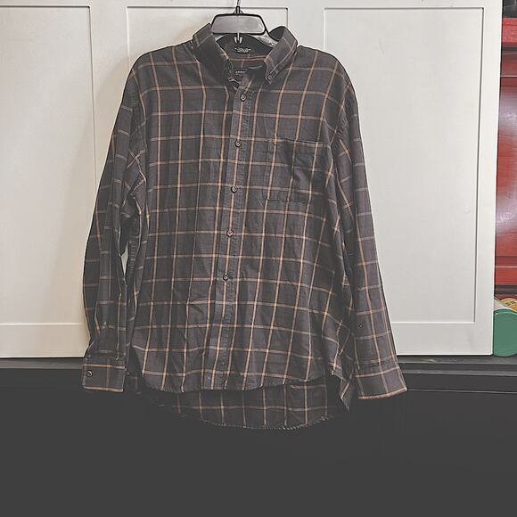 Arrow Men’s long sleeve button down shirt.  Brown and tan. Size 16-16 1/2. large - Picture 7 of 10